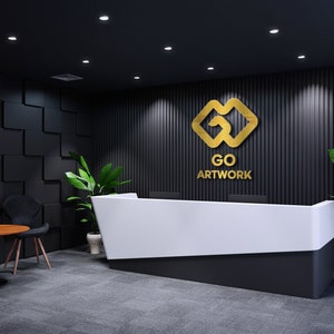 Custom Reception Sign | Acrylic Office Sign | 3D Business Logo | Custom Laser Cut Logo | Interior Sign | Personalized Sign | Rose Gold Sign image 7