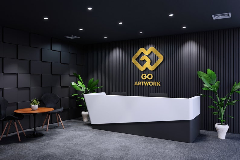Custom Reception Sign | Acrylic Office Sign | 3D Business Logo | Custom Laser Cut Logo | Interior Sign | Personalized Sign | Rose Gold Sign image 7