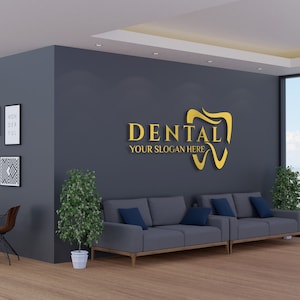 Segno dentale personalizzato, segno dello studio dentistico acrilico, logo dentale 3D, logo personalizzato tagliato al laser, segno interno, segno personalizzato, segno oro rosa