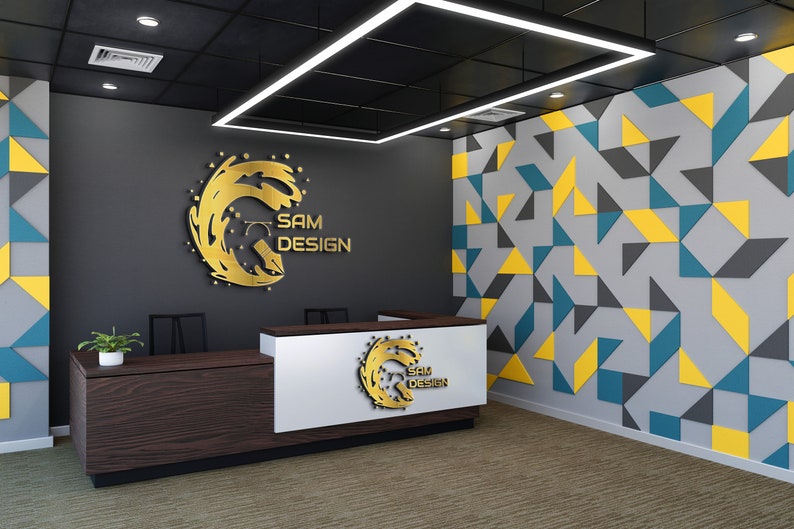 Custom Reception Sign | Acrylic Office Sign | 3D Business Logo | Custom Laser Cut Logo | Interior Sign | Personalized Sign | Rose Gold Sign image 2