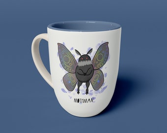 Simpatica illustrazione dell'uomo falena PNG, Kawaii Cryptid JPG, adorabile adesivo dell'uomo falena PNG