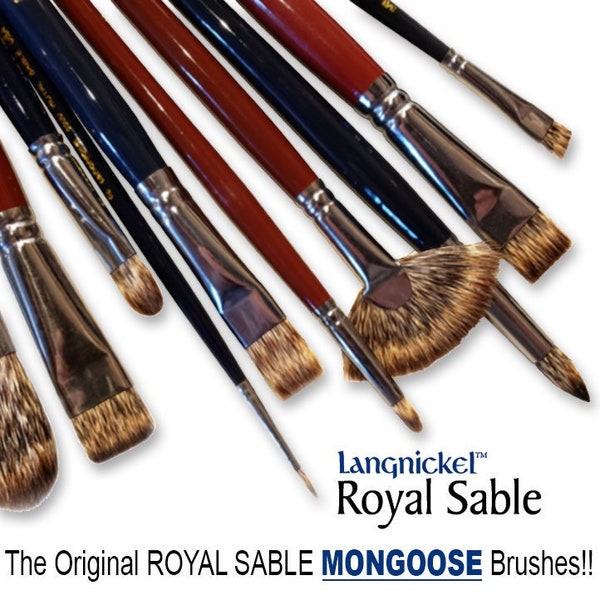 Discontinued Langnickel Royal Sable brushes are firmer than sable, but softer than hog bristle.