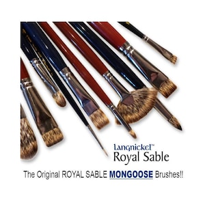 Discontinued Langnickel Royal Sable brushes are firmer than sable, but softer than hog bristle.