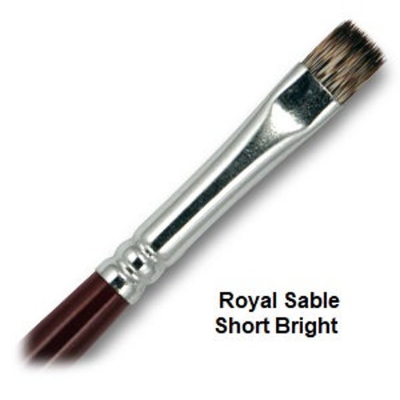 NEW 10 Vtg ROYAL Artist Paint Brush Fine Sable Flat Round Size 1 3 5 6 10  3/4in