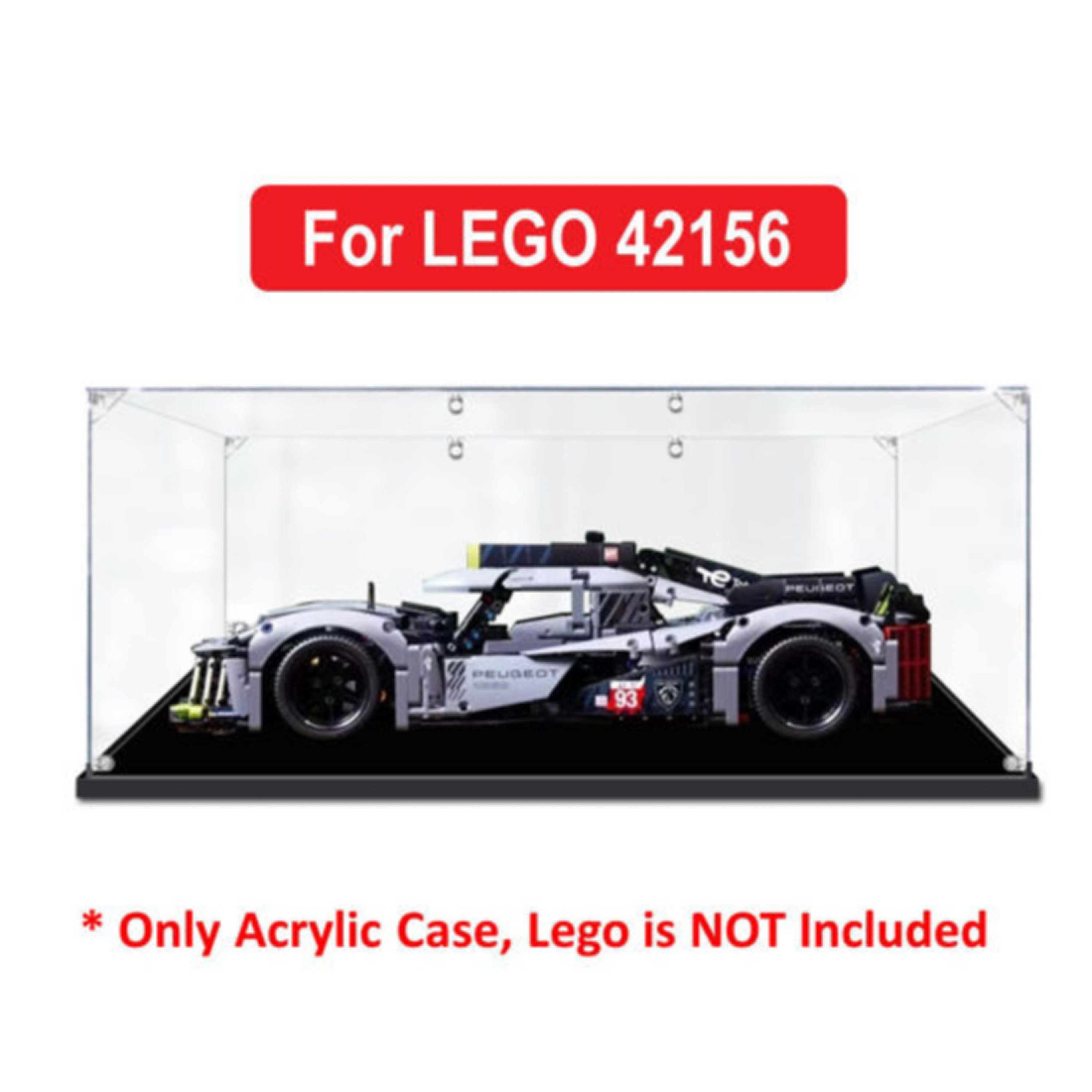 Acrylic Display Case for LEGO 42156 Technic PEUGEOT 9X8 24H Le Mans Hybrid Hypercar Figure Storage Box Dust Proof Glue Free