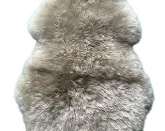 Genuine Sheepskin Lambskin Rug Wool Taupe 90CM Fluffy