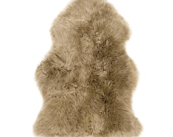 Genuine Sheepskin Lambskin Rug Wool Taupe 90CM Fluffy