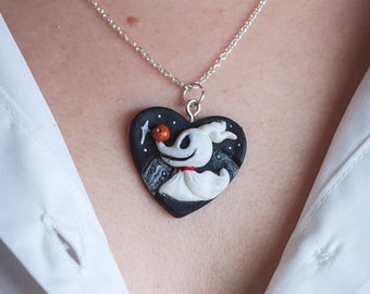 Anhänger in Herzform / Geisterhund / inspiriert von Nightmare from christmas / Zero / Nightmare from christmas Schmuck