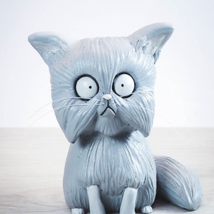 Weiße Katze / Mr Whiskers inspiriert / Fanart / inspiriert von Frankenweenie / Tim Burton Fan Art