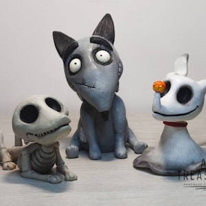 Skeleton dog / ghost dog / zombie dog / fan art inspired by Tim Burton