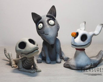 Skeletthund / Geisterhund / Zombiehund / Fan Art inspiriert von Tim Burton