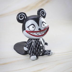 Scary teddy / Nightmare teddy / mini teddy figure / Spooky / Handmade / vampire Teddy