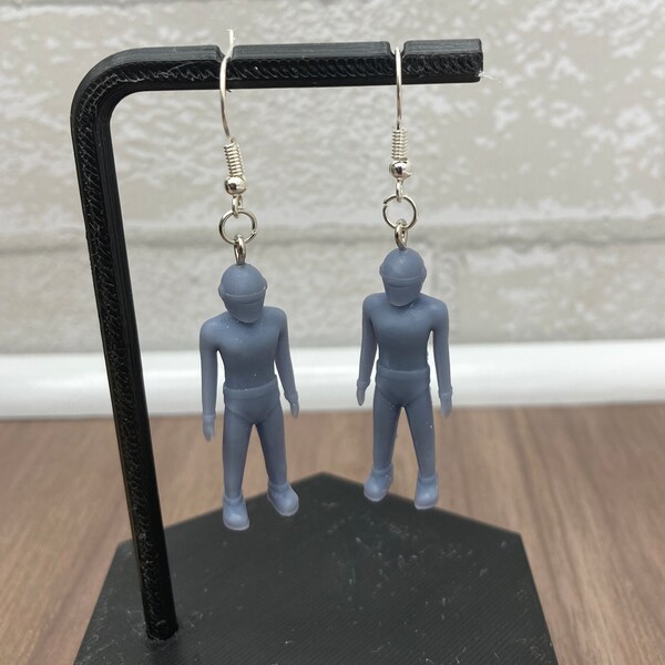 Gort Earrings From The Day the Earth Stood Still 3-D printed Gort The Robot 1.5 inch Resin Print Sci-Fi Robot