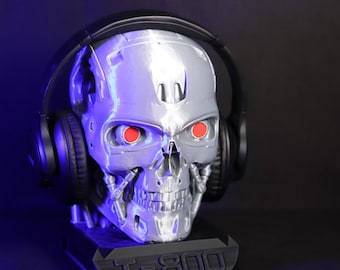 Terminator T-800 Skull Headphone Holder, Sci-Fi Gamer Decor