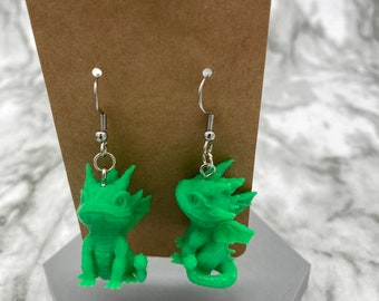 Dragon Earrings Drop Earrings Fantasy Jewelry Dragon Lover Gift Fun Animal Earrings