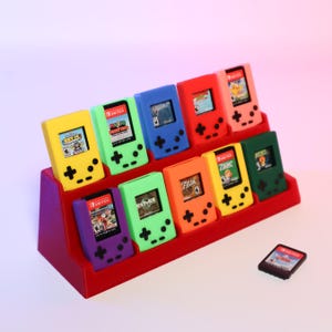 スイッチ用ミニゲームボーイケース ゲームカートリッジディスプレイタワー 10個のゲームを収納可能 レトロゲームオーガナイザー コンパクトな収納ソリューション ゲーマーに最適