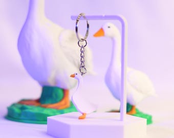 Goose Keychain Funny Animal Gift for Car or Bag Handmade Bird Jewelry Cute Animal Gift