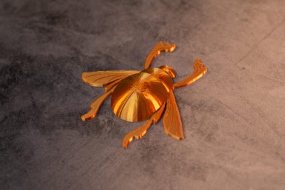 ラリック　黄金虫　スカラベ　オレンジブロンズ　クリスタルガラス　1994年 不思議の洞窟 黄金のスカラベ アラジン愛好家のための黄金のスカラベの
