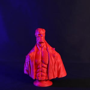 Hellboy Bust Detailed 3D Printed Hellboy Model Sci-Fi Fantasy Room Decor Perfect Gift for Hellboy Fans High-Quality Hellboy Collectible