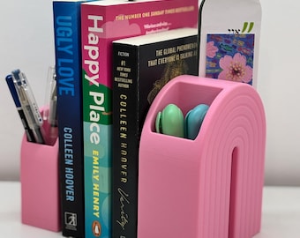 Rainbow Bookend Organizer with Built-In Storage