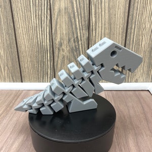 STL Files Flexi Rex with Stronger Links 3D Printable Flexible Dinosaur Toy Digital Download Flexi Dinosaur Model 3D Print Files