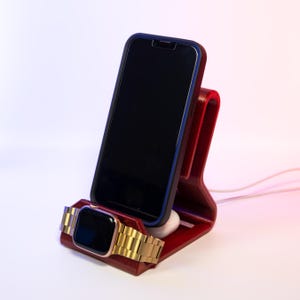 iPhone MagSafe Holder and Apple Watch Dock Sleek Charging Station Modern Desk Accessory Perfect for Apple Device Organization