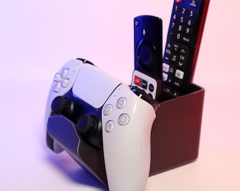 Suporte para controle remoto, organizador compacto, acessório para jogos, perfeito para mesa ou mesa, economiza espaço e suporte para controle remoto