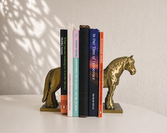 Horse Bookends Western Decor Book Shelf Display Rustic Home Office Accent
