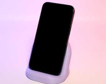 Niedlicher minimaler Telefonhalter Stilvolles Schreibtischzubehör Kompakter Ständer Modernes Telefon Display Perfekt für Büro oder Zuhause Einzigartiges Geschenk für Tech-Liebhaber