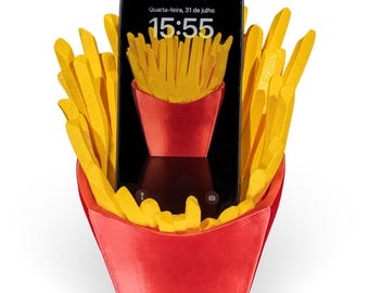 French Fry Phone Holder: Quirky Desk Accessory, Food Lover Gift