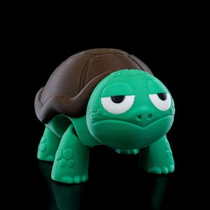 Articulated Turtle Toy Unamused Cute Quirky Figurine Handcrafted Art Toy Unique Home Décor Gift Idea for Reptile Lovers