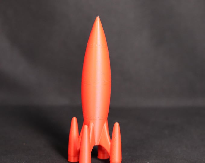 Red Rocket Fallout Spaceship Model Sci-Fi Decor Retro Starship Replica