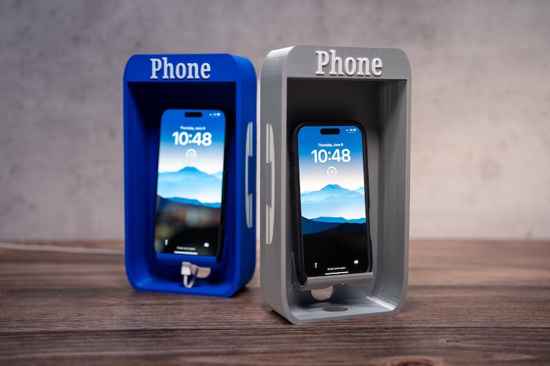 Phone Booth Phone Stand Smartphone Holder Vintage Desk Accessory Office Display image 1