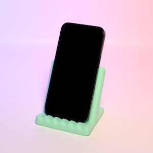 Floatie Phone Stand Vertical Lines Design Minimalist Desk Accessory Modern Phone Holder Perfect for Home or Office Unique and Stylish Stand