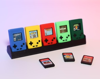 Mini Gameboy Case for Switch Game Cartridge Display Bar Holds 5 Games Retro Gaming Organizer Compact Storage Perfect for Gamers