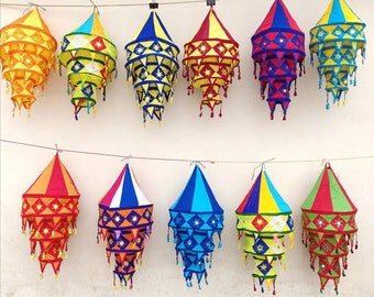 Lampes de mariage colorées faites main pour décoration, lanternes bohèmes pour festival/Diwali/party