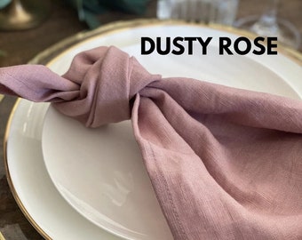Paquete de 100: juego de servilletas de tela para comedor de mesa Dusty Rose, servilletas reutilizables ecológicas para bodas/fiestas, servilletas lavables de color sólido para cena de mesa