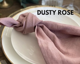 Paquete de 100: juego de servilletas de tela para comedor de mesa Dusty Rose, servilletas reutilizables ecológicas para bodas/fiestas, servilletas lavables de color sólido para cena de mesa