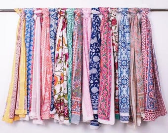 Handblockdruck Sarongs | Handgefertigter Baumwoll Strand Wrap Pareo | Boho Sommer Wickelrock | Weicher, atmungsaktiver Schal.
