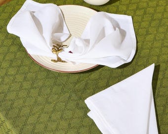 White Cotton napkins for restaurants. Reusable fabric cloth napkins. Cotton napkins for dinner table. Custom size napkins.