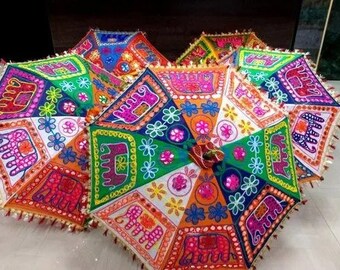 Wholesale Lot Of Indian Elephant Design Decorative Umbrella Sun Parasol Wedding Birthday Party Decoration Lot Of Umbrella