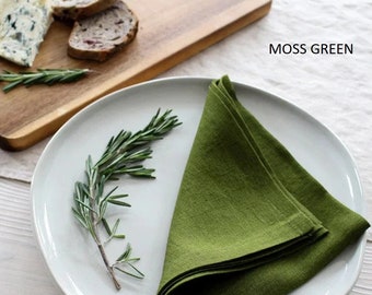 100 Pack- MOSS GREEN Napkins, Natural Cotton Napkins, Perfect for Wedding Washable Napkins All Custom Size Make For You - 10"x10" to 20"x20"