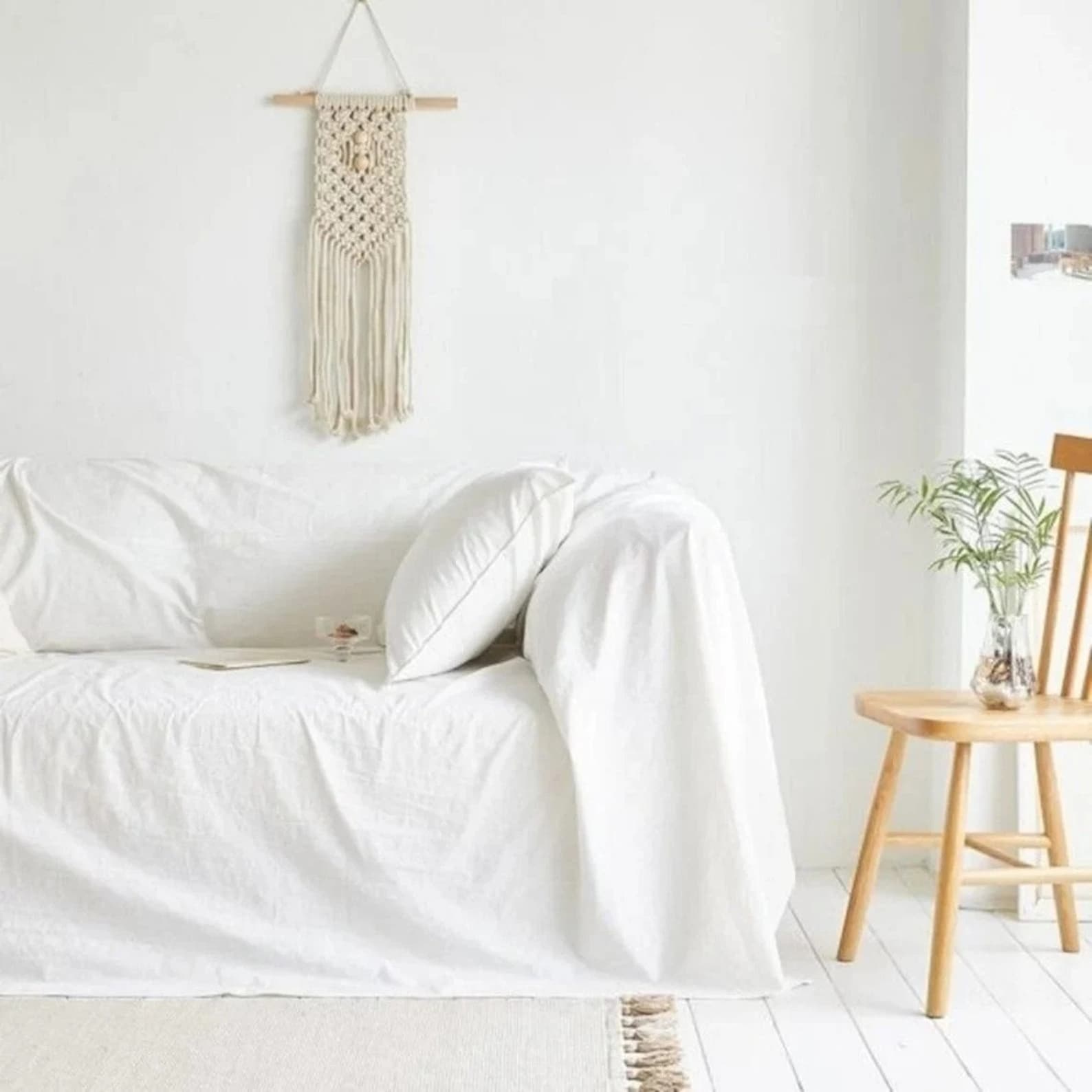 White Couch Cover Washable Sofa Cover Throw Couch Slipcover Etsy
