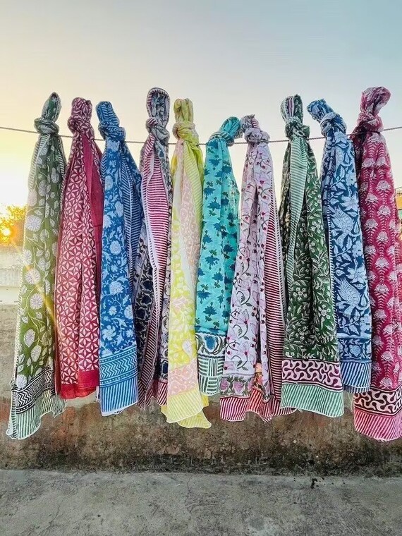 Set of Assorted Floral/Block Print Pareo Sarong f… - image 2