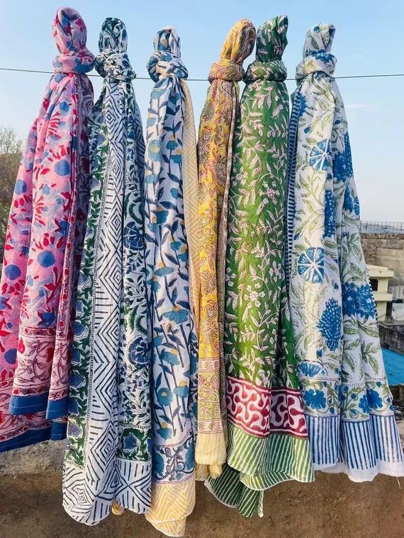 Set of Assorted Floral/Block Print Pareo Sarong f… - image 3