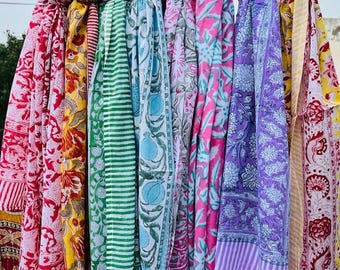 50pcs Hand Block print Cotton Sarongs | Beach Coverup Party Scarf Summer Pareo Shawl | Mix Lot of Wholesale Sarongs | Multiway Wrap Skirt.