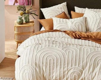 Luxury 3pc Bedding Set, Cotton Tufted Duvet Cover King/Queen/Twin Comforter Set, Boho Duna Cover Home Décor.