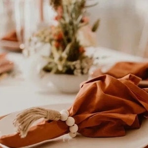 Lot de 100 serviettes de table en coton tera cotta pour salle à manger ou pour les repas de tous les jours à la maison / décoration de table de mariage / fête, serviettes de cuisine en cadeau. image 3