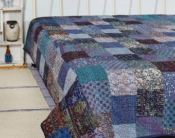 courtepointe vintage faite main en patchwork