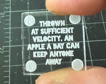 Thrown At Sufficient Velocity, An Apple A Day Can Keep Anyone Away small magnet